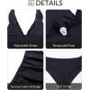 imageYonique Womens Two Piece Swimsuits Ruffle Flounce Tankini Tummy Control Bathing Suits V Neck SwimwearBlack 01