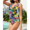 imageYonique Womens Two Piece Swimsuits Ruffle Flounce Tankini Tummy Control Bathing Suits V Neck SwimwearColour Floral
