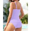 imageYonique Womens Two Piece Swimsuits Ruffle Flounce Tankini Tummy Control Bathing Suits V Neck SwimwearLavender