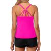 imageYonique Two Piece Tankini Swimsuits for Women with Shorts Athletic Bathing Suits Tummy Control Swimwear Pink L
