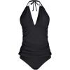 imageYonique Womens Two Piece Swimsuits Tummy Control Tankini Plus Size Bathing Suit Halter V Neck SwimwearBlack