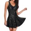 imageYonique One Piece Swimsuits for Women Modest Tummy Control Swimdress Vintage Bathing Suits Skirt SwimwearBlack Star
