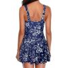 imageYonique One Piece Swimsuits for Women Modest Tummy Control Swimdress Vintage Bathing Suits Skirt SwimwearBlue