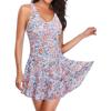 imageYonique One Piece Swimsuits for Women Modest Tummy Control Swimdress Vintage Bathing Suits Skirt SwimwearOrange Floral Print