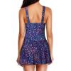 imageYonique One Piece Swimsuits for Women Modest Tummy Control Swimdress Vintage Bathing Suits Skirt SwimwearStar Whole Sky