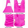 imageYonique Women Plus Size One Piece Swimsuit Tummy Control Bathing Suits Lace up Plunge SwimwearHot Pink