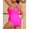 imageYonique Women Plus Size One Piece Swimsuit Tummy Control Bathing Suits Lace up Plunge SwimwearHot Pink