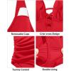 imageYonique Women Plus Size One Piece Swimsuit Tummy Control Bathing Suits Lace up Plunge SwimwearRed
