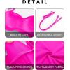imageYonique Women Plus Size Two Piece Swimsuits High Waisted Bathing Suits Bandeau Bikini Tummy Control SwimwearHot Pink