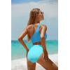 imageYonique Womens One Piece Bathing Suit One Shoulder Swimsuit Cutout Swimwear MonokiniBlue