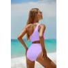 imageYonique Womens One Piece Bathing Suit One Shoulder Swimsuit Cutout Swimwear MonokiniLavender