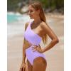 imageYonique Womens One Piece Bathing Suit One Shoulder Swimsuit Cutout Swimwear MonokiniLavender