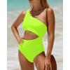 imageYonique Womens One Piece Bathing Suit One Shoulder Swimsuit Cutout Swimwear MonokiniNeon Green