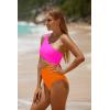 imageYonique Womens One Piece Bathing Suit One Shoulder Swimsuit Cutout Swimwear MonokiniPink Orange