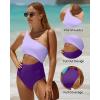 imageYonique Womens One Piece Bathing Suit One Shoulder Swimsuit Cutout Swimwear MonokiniPurple