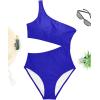 imageYonique Womens One Piece Bathing Suit One Shoulder Swimsuit Cutout Swimwear MonokiniRoyal Blue