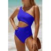 imageYonique Womens One Piece Bathing Suit One Shoulder Swimsuit Cutout Swimwear MonokiniRoyal Blue