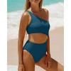 imageYonique Womens One Piece Bathing Suit One Shoulder Swimsuit Cutout Swimwear MonokiniTeal