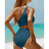 imageYonique Womens One Piece Bathing Suit One Shoulder Swimsuit Cutout Swimwear MonokiniTeal