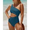 imageYonique Womens One Piece Bathing Suit One Shoulder Swimsuit Cutout Swimwear MonokiniTeal