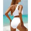 imageYonique Womens One Piece Bathing Suit One Shoulder Swimsuit Cutout Swimwear MonokiniWhite