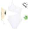 imageYonique Womens One Piece Bathing Suit One Shoulder Swimsuit Cutout Swimwear MonokiniWhite