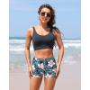 imageYonique Womens Swim Shorts Solid Tankini Bottoms Swimsuit BottomsAvailable in PlusBlack Flower