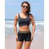 imageYonique Womens Swim Shorts Solid Tankini Bottoms Swimsuit BottomsAvailable in PlusBlack Knitted Rib