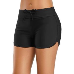 imageYonique Womens Swim Shorts Solid Tankini Bottoms Swimsuit BottomsAvailable in Plus02 Black