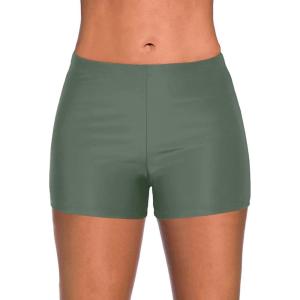 imageYonique Womens Swim Shorts Solid Tankini Bottoms Swimsuit BottomsAvailable in PlusArmy Green