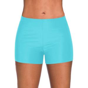 imageYonique Womens Swim Shorts Solid Tankini Bottoms Swimsuit BottomsAvailable in PlusBlue Green