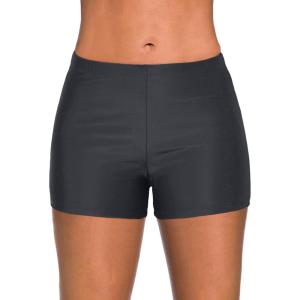imageYonique Womens Swim Shorts Solid Tankini Bottoms Swimsuit BottomsAvailable in PlusDark Grey