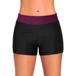 imageYonique Womens Swim Shorts Solid Tankini Bottoms Swimsuit BottomsAvailable in PlusPurple and Black