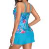 imageYonique Womens Underwire Tankini Swimsuits with Skirt Two Piece Bathing Suits Vintage Swimwear XSXXLBlue Flower
