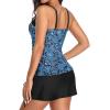 imageYonique Womens Underwire Tankini Swimsuits with Skirt Two Piece Bathing Suits Vintage Swimwear XSXXLBlue Paisley