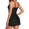 imageYonique Womens Underwire Tankini Swimsuits with Skirt Two Piece Bathing Suits Vintage Swimwear XSXXLSimple Black