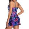 imageYonique Womens Underwire Tankini Swimsuits with Skirt Two Piece Bathing Suits Vintage Swimwear XSXXLTropical Leaf