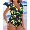 imageYonique Plus Size Swimsuits for Women One Piece Tummy Control Bathing Suits Ruffle SwimwearLemon