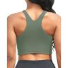 imageYonique Women Bikini Top Only Crop Swim Top Longline Swimsuit Tops High Neck Bathing Suit TopArmy Green