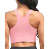 imageYonique Women Bikini Top Only Crop Swim Top Longline Swimsuit Tops High Neck Bathing Suit TopBaby Pink