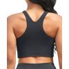 imageYonique Women Bikini Top Only Crop Swim Top Longline Swimsuit Tops High Neck Bathing Suit TopBlack