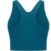 imageYonique Women Bikini Top Only Crop Swim Top Longline Swimsuit Tops High Neck Bathing Suit TopDark Green