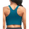 imageYonique Women Bikini Top Only Crop Swim Top Longline Swimsuit Tops High Neck Bathing Suit TopDark Green