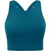 imageYonique Women Bikini Top Only Crop Swim Top Longline Swimsuit Tops High Neck Bathing Suit TopDark Green