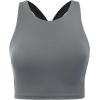 imageYonique Women Bikini Top Only Crop Swim Top Longline Swimsuit Tops High Neck Bathing Suit TopGray