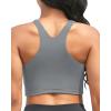 imageYonique Women Bikini Top Only Crop Swim Top Longline Swimsuit Tops High Neck Bathing Suit TopGray