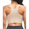 imageYonique Women Bikini Top Only Crop Swim Top Longline Swimsuit Tops High Neck Bathing Suit TopNude