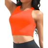imageYonique Women Bikini Top Only Crop Swim Top Longline Swimsuit Tops High Neck Bathing Suit TopOrange