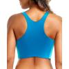 imageYonique Women Bikini Top Only Crop Swim Top Longline Swimsuit Tops High Neck Bathing Suit TopQueen Blue