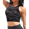 imageYonique Women Bikini Top Only Crop Swim Top Longline Swimsuit Tops High Neck Bathing Suit TopTiedye Camouflage